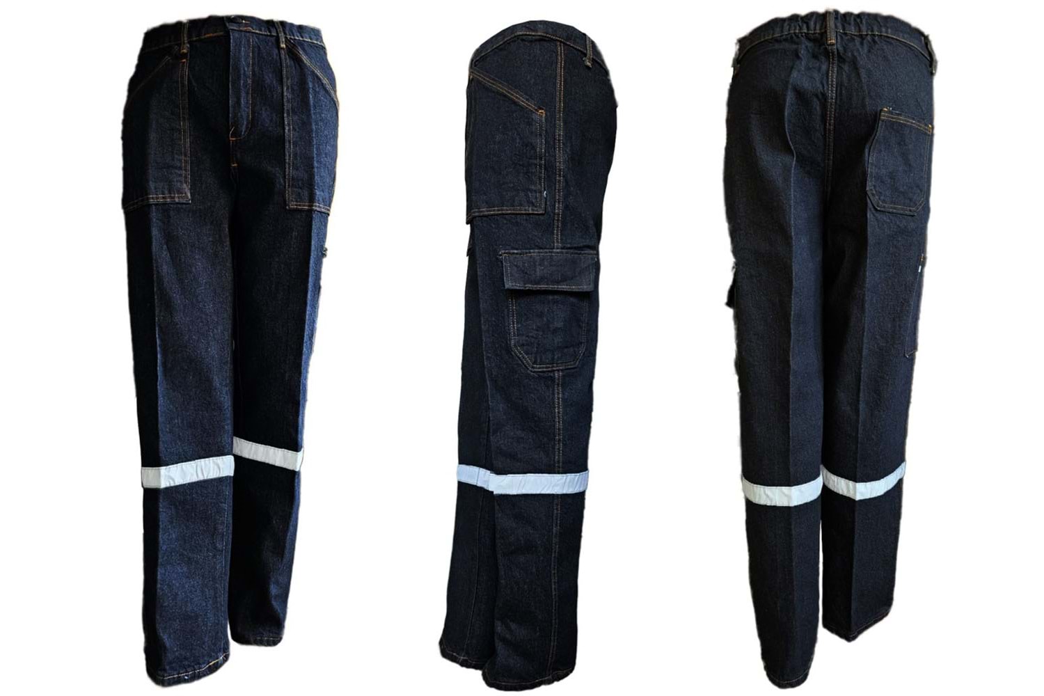 Kot Pantolon Taşlanmış Siyah - 4XL